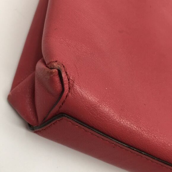 Coach Leather Large Wristlet Dark Pink Makeup Cosmetics Bag - Picture 6 of 16